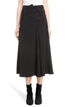 Women's Y's By Yohji Yamamoto Button Detail A-line Skirt - Black