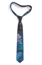Men's Paul Smith Leaf Print Silk Tie, Size - Blue