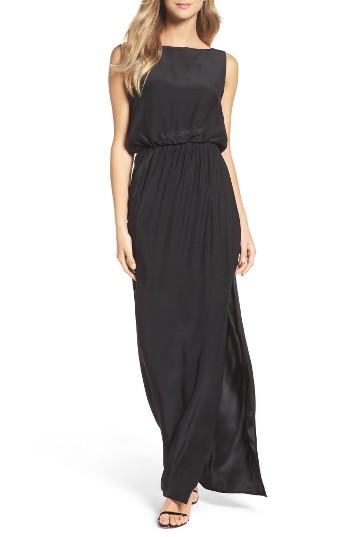 Women's Natalie Deayala Drape Back Silk Column Gown