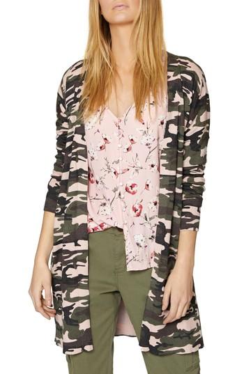 Women's Sanctuary Lenox Camo Cardigan, Size - Pink