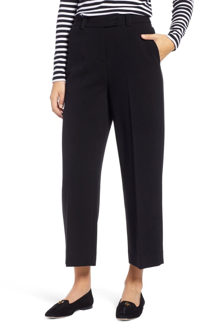 Women's 1901 Solid Crop Wide Leg Pants - Black