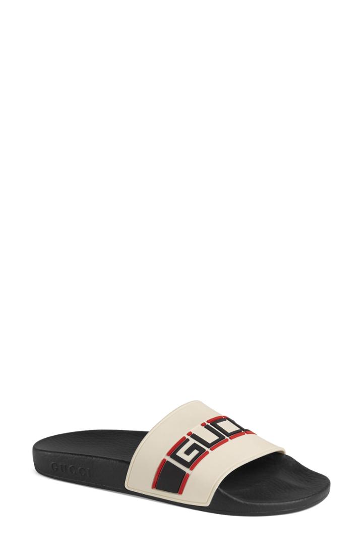 Women's Gucci Pursuit Logo Slide Sandal Us / 35eu - Ivory