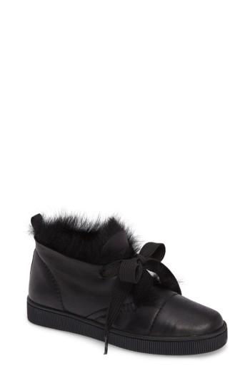 Women's Pedro Garcia Parley Genuine Shearling & Leather Sneaker Us / 36eu - Black