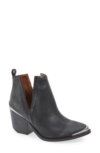 Women's Jeffrey Campbell Cromwel Cutout Western Boot .5 M - Black