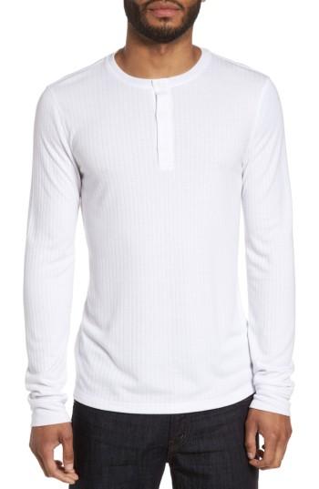 Men's Vince Ribbed Henley, Size - White