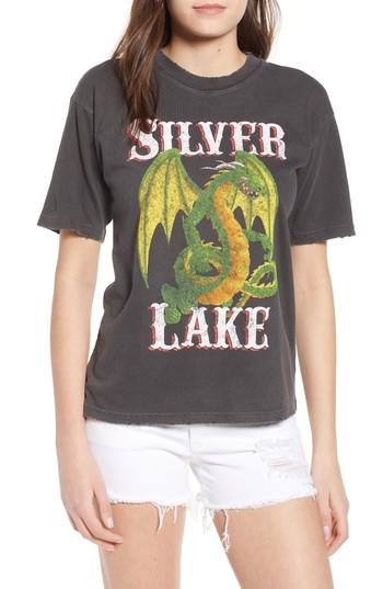 Women's Kid Dangerous Dragon Graphic Tee - Black