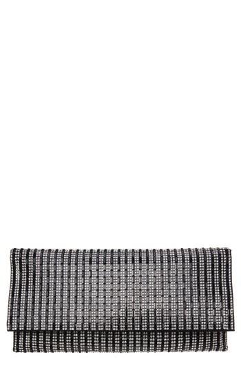 Nina Crystal Embellished Clutch - Black