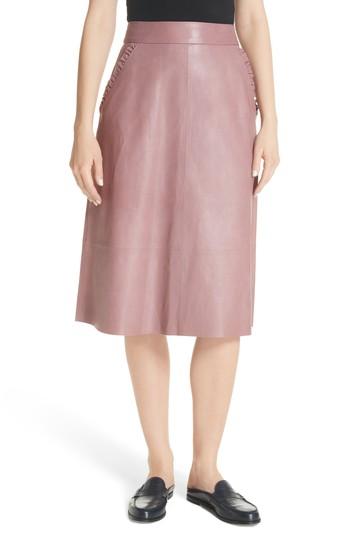 Women's Kate Spade New York Pacey A-line Leather Skirt - Pink