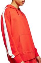 Men's Topman Panel Sleeve Hoodie - Red