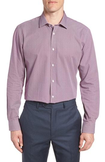 Men's Ted Baker London Footz Slim Fit Geometric Dress Shirt .5 - Red