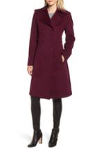 Petite Women's Fleurette Double Breasted Loro Piana Wool Coat P - Red