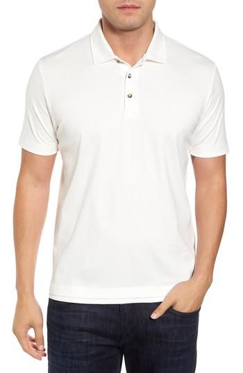 Men's David Donahue Interlock Polo, Size - White