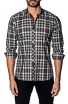 Men's Jared Lang Slim Fit Check Sport Shirt, Size - White