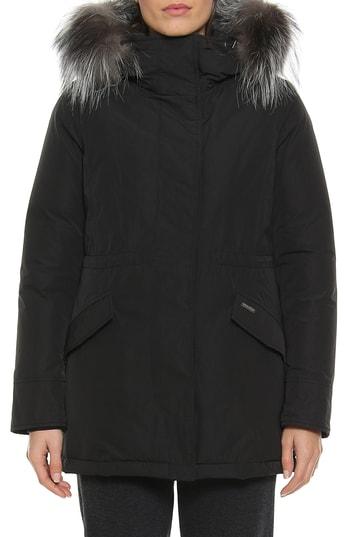 Women's Woolrich City Arctic Down Parka With Genuine Fox Fur Trim - Black