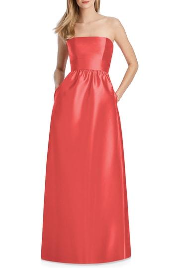 Women's Lela Rose Bridesmaid Strapless Sateen Gown - Orange