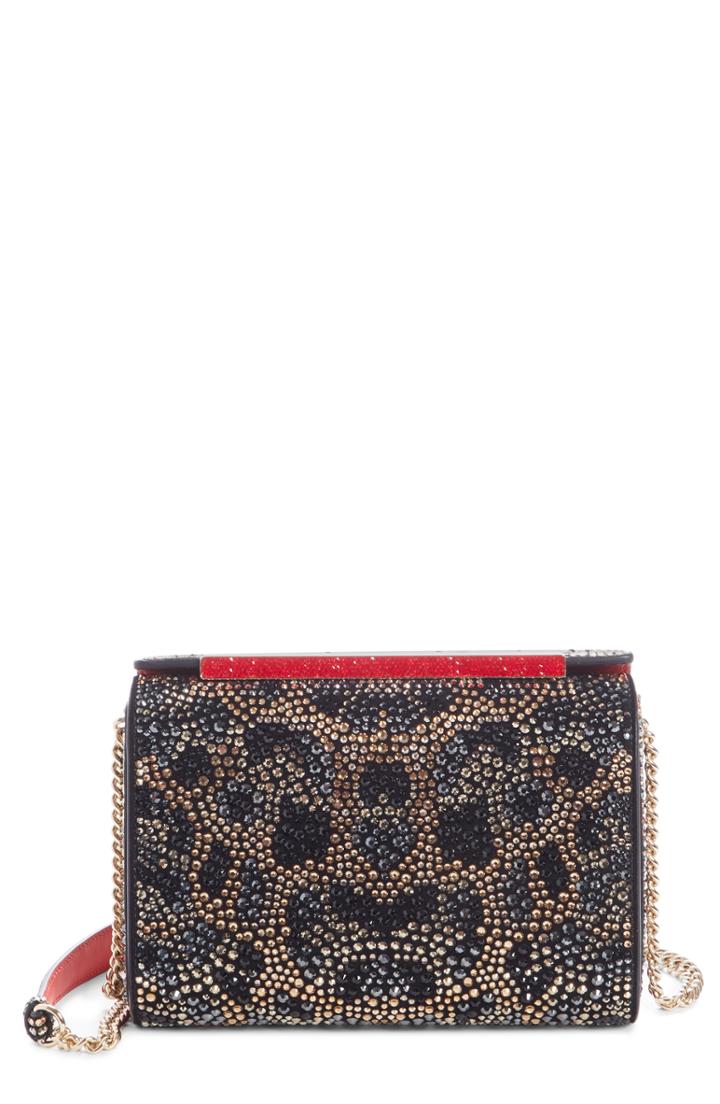 Christian Louboutin Large Vanite Crystal Embellished Clutch - Black
