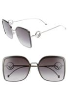 Women's Fendi 58mm Square Sunglasses - Black