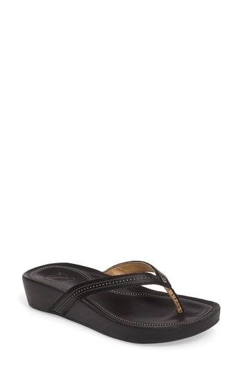 Women's Olukai Ola Flip Flop M - Black