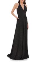 Women's Carmen Marc Valvo Infusion Sequin Halter Gown - Black