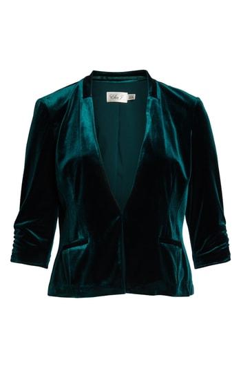Women's Eliza J Velvet Blazer - Green