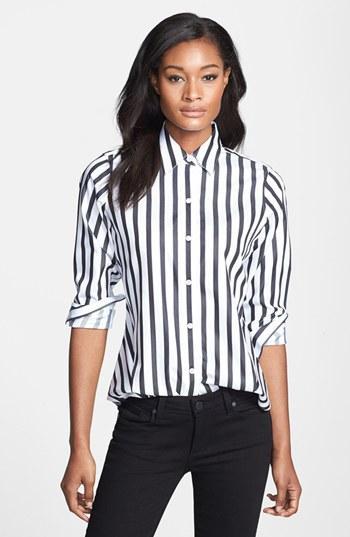 Foxcroft Awning Stripe Shirt (regular & Petite)