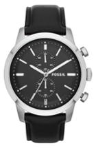 Men's Fossil 'townsman' Chronograph Leather Strap Watch, 48mm