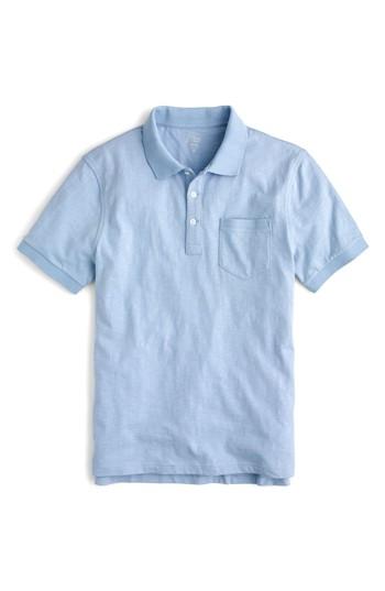 Men's J.crew Slub Jersey Polo - Green