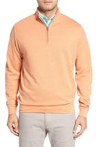 Men's Peter Millar Crown Comfort Jersey Quarter Zip Pullover - Orange