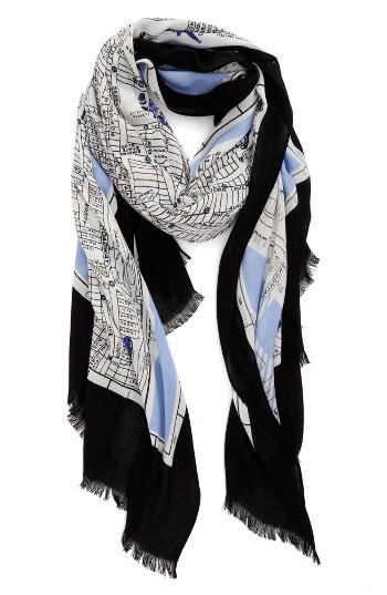 Women's Kate Spade New York New York Map Print Scarf