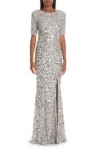 Women's Rachel Gilbert Adelaide Crepe Peplum Gown - Blue