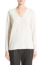 Women's Fabiana Filippi Wool, Silk & Cashmere Micro Popcorn Stitch Sweater Us / 38 It - White