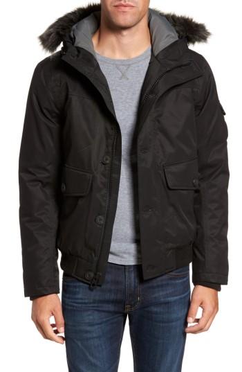 Men's Timberland Scar Ridge Dryvent(tm) Faux Fur Trim Down Parka - Black