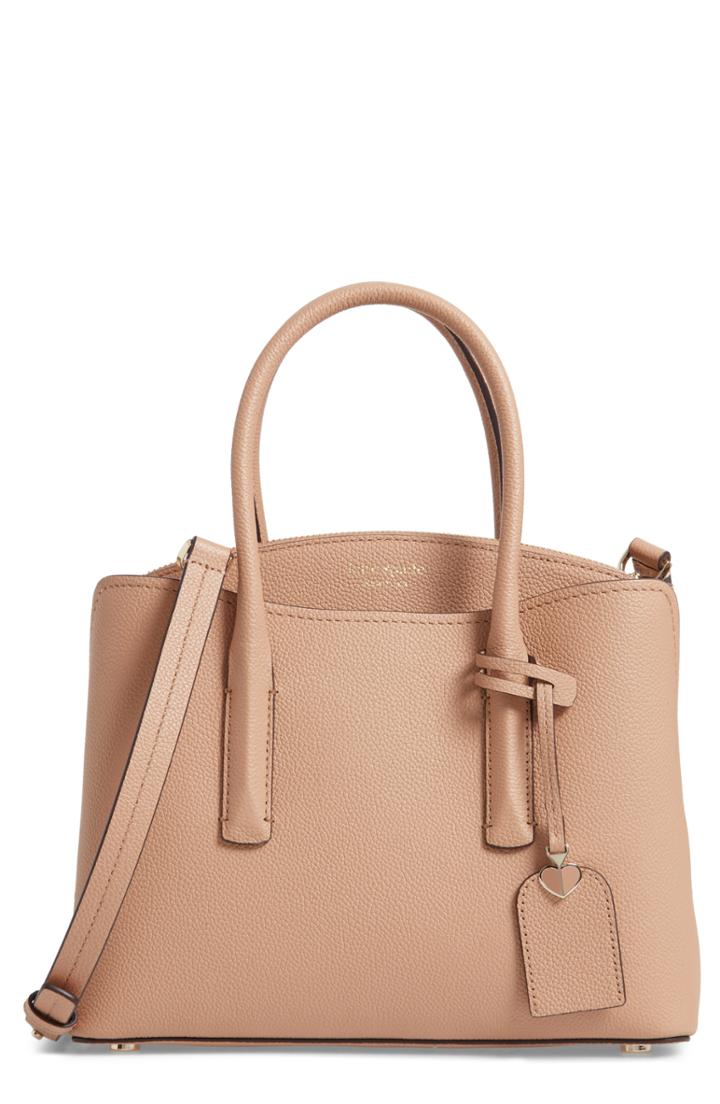 Kate Spade New York Medium Margaux Leather Satchel - Beige
