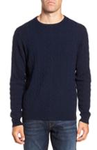 Men's Nordstrom Men's Shop Cashmere Cable Knit Sweater - Blue