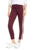 Women's Sp Black Side Stripe Skinny Jeans - Burgundy
