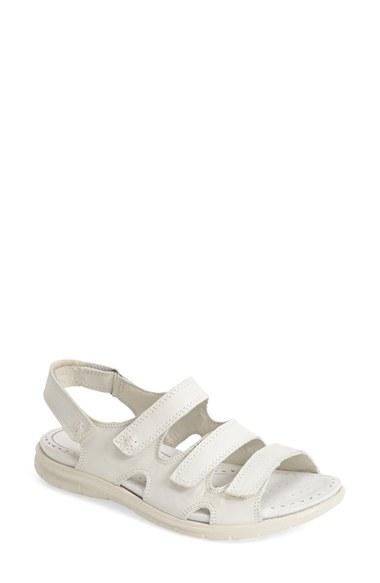 Women's Ecco 'babette' Leather Sandal -9.5us / 40eu - White