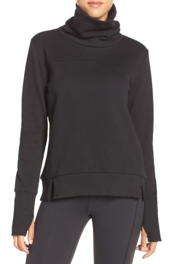Women's Alo 'haze' Funnel Neck Sweatshirt - Black