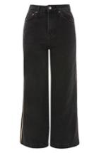 Women's Topshop Side Stripe Wide Leg Jeans X 30 - Black