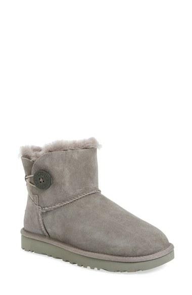 Women's Ugg 'mini Bailey Button Ii' Boot M - Grey