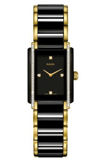 Women's Rado Integral Diamond Ceramic Bracelet Watch, 22.7mm X 33.1mm