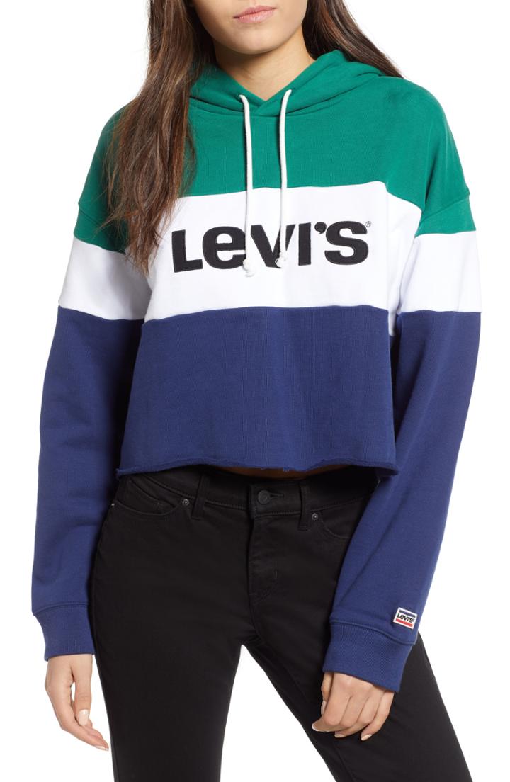 Women's Levi's Logo Colorblock Crop Hoodie