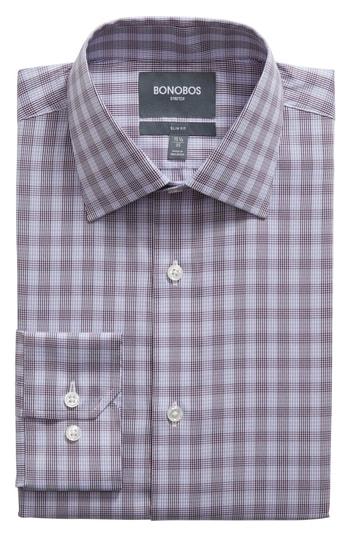 Men's Bonobos Westgate Slim Fit Stretch Plaid Dress Shirt .5 33 - Purple