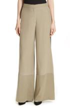 Women's Robert Rodriguez Satin Contrast Wide Leg Silk Pants - Green