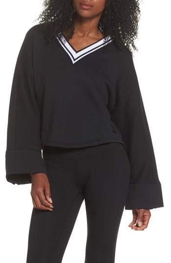 Women's Puma Taped V-neck Top - Black