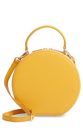 Oad New York Mini Circle Pebbled Leather Satchel - Yellow