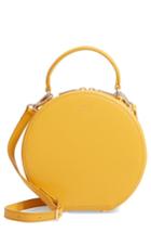 Oad New York Mini Circle Pebbled Leather Satchel - Yellow