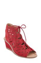 Women's Earth Daylily Wedge Sandal .5 M - Red