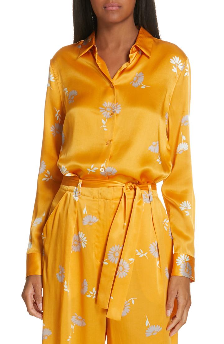 Women's Equipment Essential Silk Blouse, Size - Orange