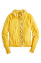 Women's J.crew Ruffle Merino Wool Cardigan, Size - Blue