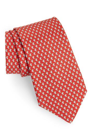 Men's Salvatore Ferragamo Eraldo Print Silk Tie, Size - Red